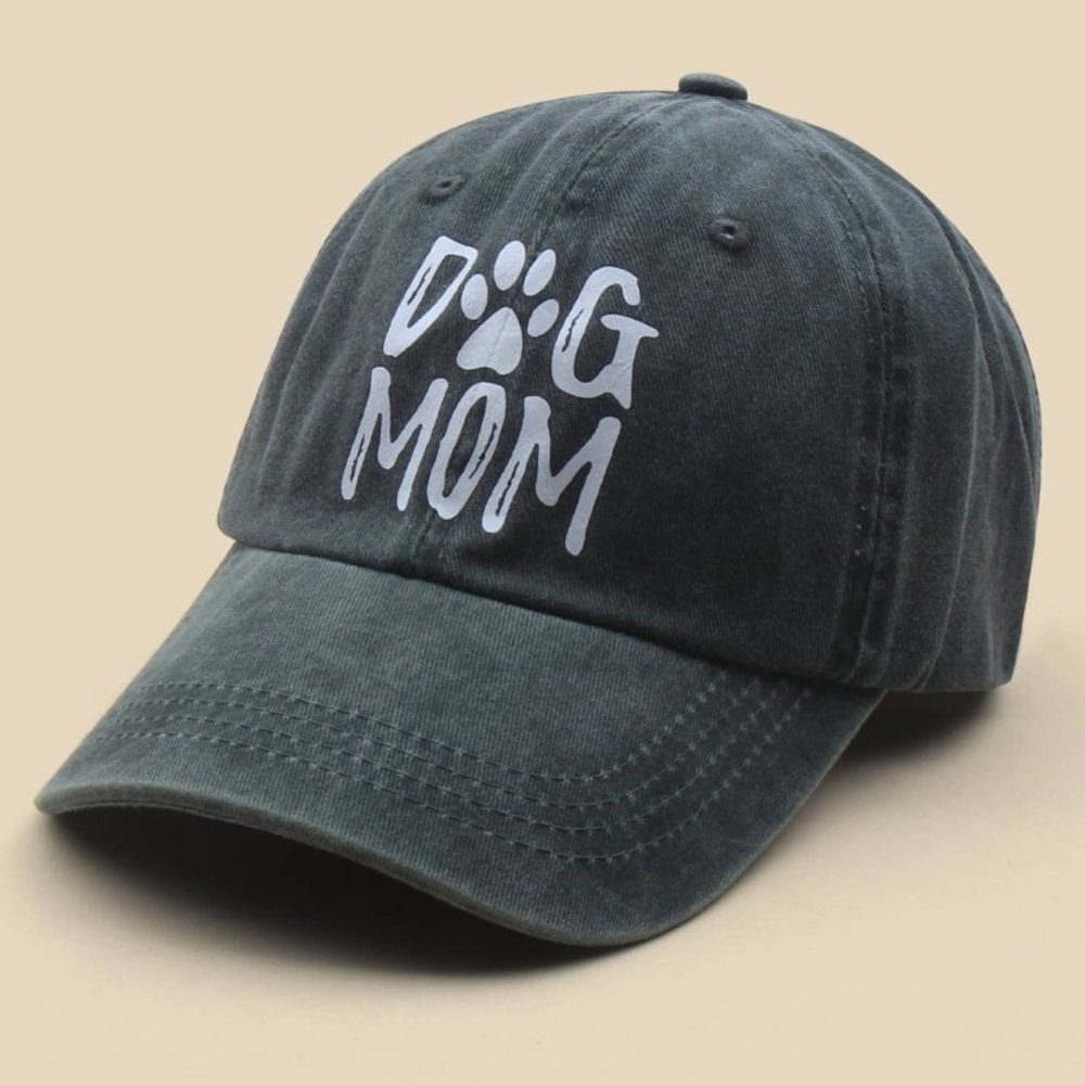 NEW "DOG MOM" ADJUSTABLE BASEBALL CAP (DARK GREEN) / ***2 CAPS FOR $25***